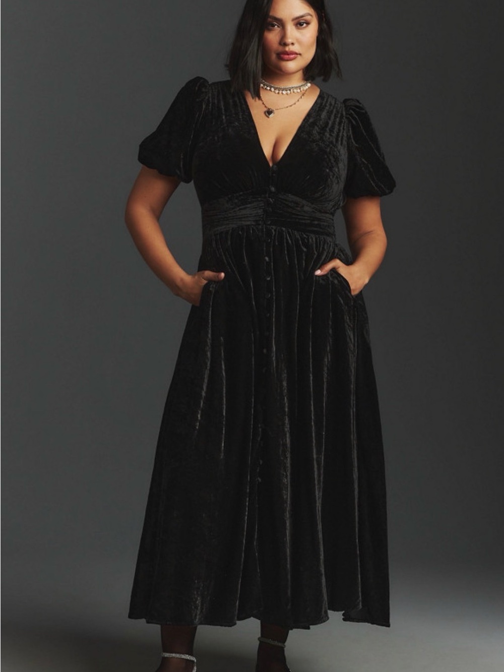 The Katerina Button-Front Dress: Velvet Edition